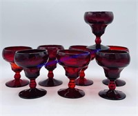 Set of (8) Fenton Ruby Red Cordial Glasses