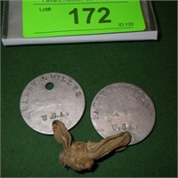 WWI  ID DOG TAGS