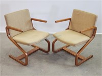 Pair Westnofa Bentwood Arm Chairs Norway