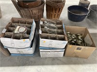 4 boxes of mason jars , box of lids