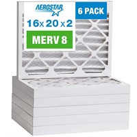Aerostar 16x20x2 MERV 8 Pleated Air Filter, AC Fur