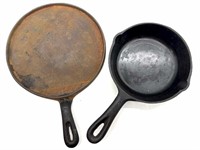 (2) Cast Iron Skillets 6.5” and 9”