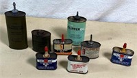 8pcs- vintage Oil & lubricating Cans