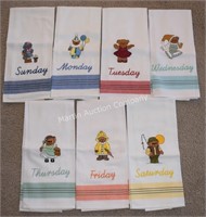 (K) Machine Embroidered Tea Towels
