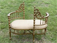 Victorian Tete A Tete Courting / Kissing Bench,