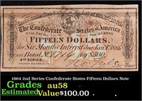 1864 2nd Series Confederate States Fifteen Dollars