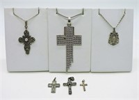 6 Religious Charms & 3 Chains 925