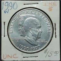 1990 W Eisenhower Centennial Silver Dollar