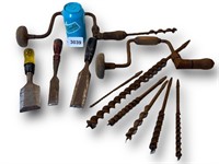 Vintage Woodworking Drill Bits & Chisels
