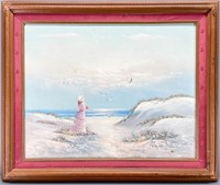 Painting on Canvas of a Woman on the Beach