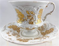 Gold Leaf Porcelain Cup and Saucer