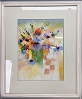 Signed Serigraph of Abstract Flowers