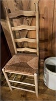 Rush seat ladder back chair