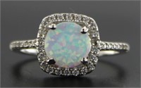 Round 1.50 ct Fire Opal Solitaire Ring