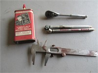 napa ratchet,alemite oil can & tools