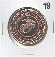 Department of the Navy One Ounce .999 Copper Round