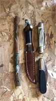 4 knife lot. Pocket knives are Barlow Stag