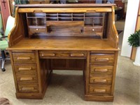NATIONAL MT AIRY ROLL TOP DESK
