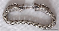 Chinese/Tibetan Silver Dragon Heads Bracelet.