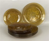 Vintage Luminarc Amber Glass Plates