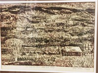 Richler Prazoff, Forest Landscape, Monoprint,