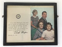 Richard Nixon 1961 Framed Photo / Letter