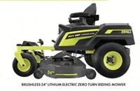 RYOBI 80V Brushless 54 in zero turn riding mower