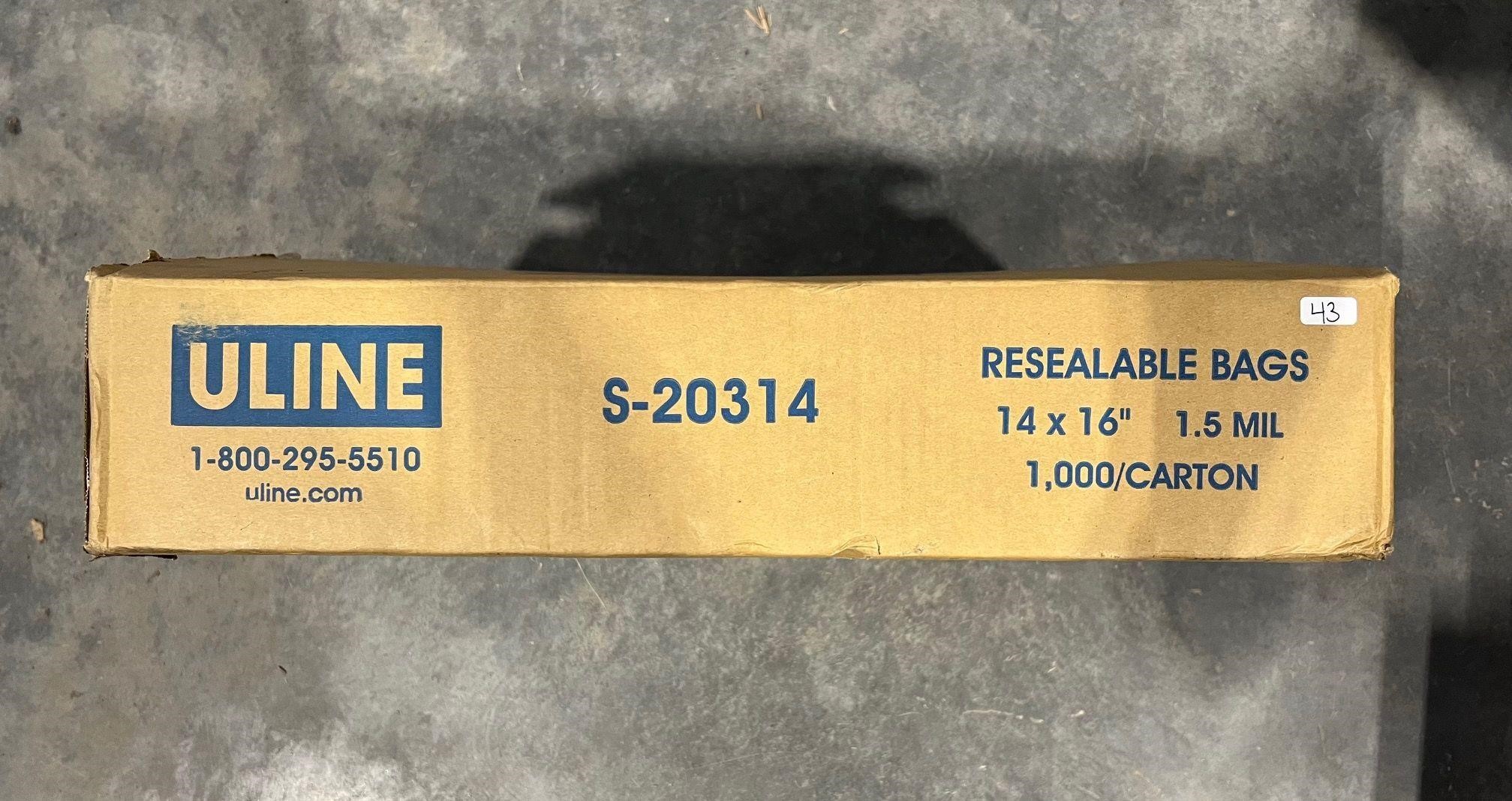 ULINE RESEALABLE BAGS  - OPENED BOX