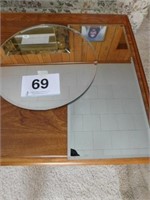 2 piece mirrors for table display - one is round,