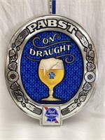 Pabst Beer Adv. Plastic Sign, 19”T, 16”L