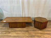 Mid Century Style Storage Coffee Table & Hex Table