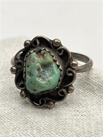 Sterling Silver Southwest Ring w/ Turquoise Sz