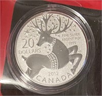 2012 Fine Silver $20 Specimen Coin – Reindeer