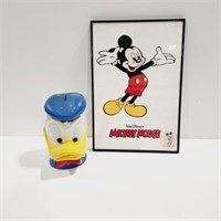 Donald Duck Coin Bank, Framed Mickey Mouse