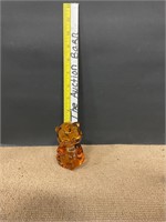 Fenton brown glass bear