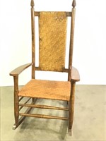 VTG Woven Reed Seat & Back Rocking Chair