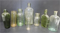 VINTAGE GLASS APOTHECARY BOTTLES