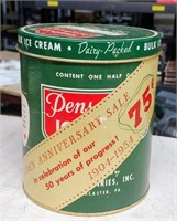 1954 PENSUPREME ICE CREAM TIN - LANCASTER PA