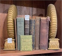 Decorative bookends. 6" wide. 12" tall.