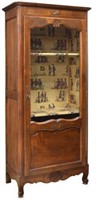 LOUIS XV STYLE FRUITWOOD GLASS FRONT VITRINE