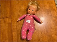 Vintage Mattel Talking Drowsy Doll Pink Poka Dot