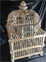 VTG Wood Bird Cage Decor