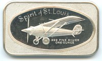 1 Troy Oz Silver Bar "Spirit of St. Louis" .999