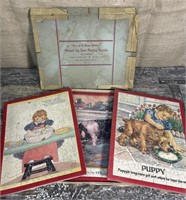 3 wooden Jig Saw picture puzzles