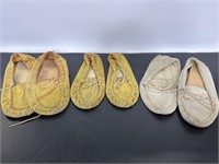 Three pairs of his/ hers moccasins
