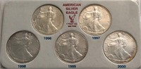 (5) American Silver Eagle Dollars