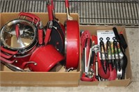 Nice Lot of Red Cookeware and Utensils