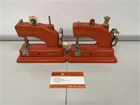 2 x VULCAN MINOR Metal Childs Toy Sewing Machines