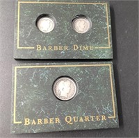 BARBER DIMES AND QUARTERS