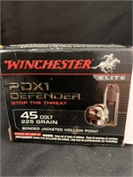 BOX OF WINCHESTER PDX1 DEFENDER 45 COLT BULLETS